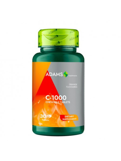 Afectiuni | Adams c-1000 vitamina c tablete masticabile cu aroma de portocale 30 tablete | 1001cosmetice.ro