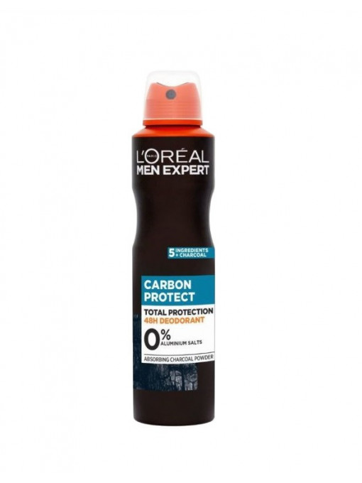 Parfumuri barbati, loreal | Antiperspirant deo spray carbon protect, loreal men expert, 250 ml | 1001cosmetice.ro