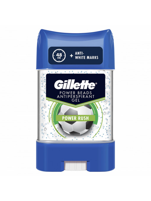 Antiperspirant Power Rush gel 48H protectie, Gillette, 75 ml