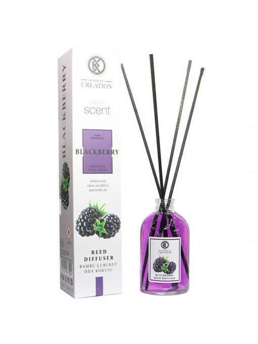 Creation | Betisoare parfumate odorizante pentru camera, reed diffuser creation, parfum blackberry, 115 ml | 1001cosmetice.ro