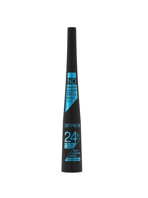 Eyeliner/tus de ochi | Catrice 24h brush liner with coconut water tus de ochi ultra black waterproof | 1001cosmetice.ro