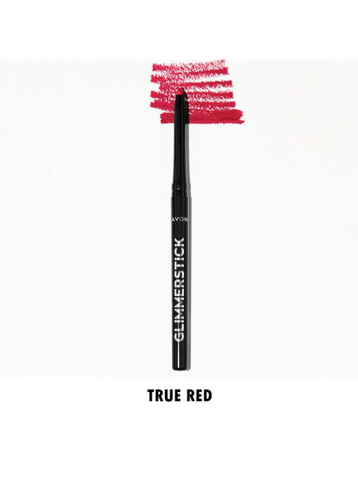 Make-up, avon | Creion retractabil de buze glimmerstick true red avon | 1001cosmetice.ro