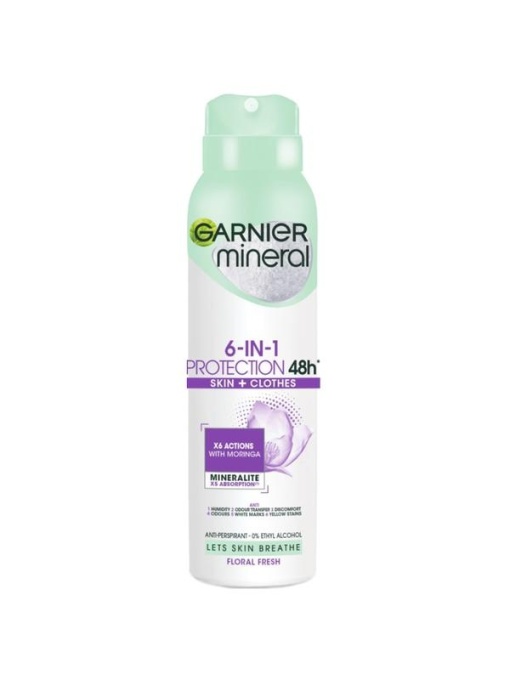 Garnier | Deodorant antiperspirant spray pentru femei 6 in 1 protection 48h, garnier 150 ml | 1001cosmetice.ro