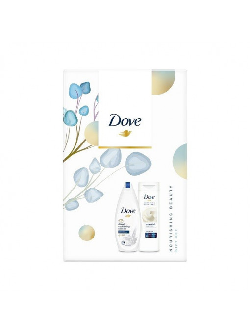 Seturi cadou dama, dove | Dove nourishing beauty body milk 250 ml + deeply nourishing gel de dus 250 ml set | 1001cosmetice.ro