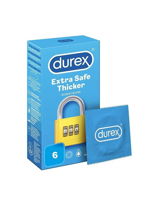 Igiena intima, produs: prezervative | Durex extra safe thicker prezervative set 6 bucati | 1001cosmetice.ro