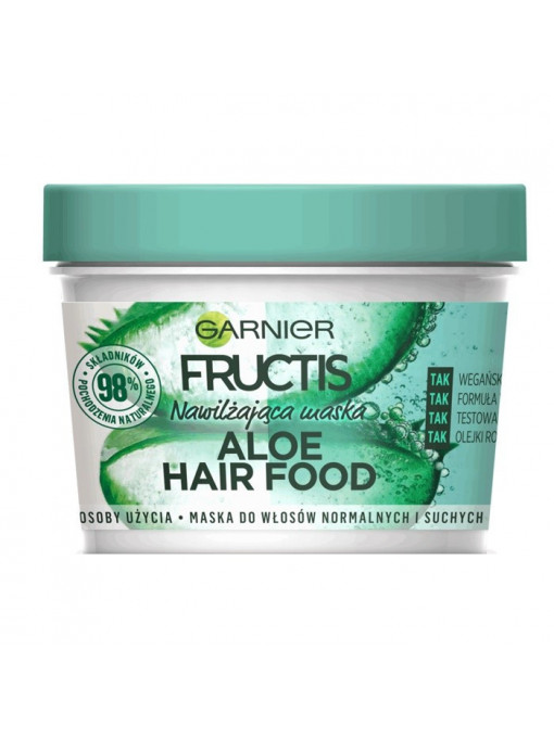 Tratament &amp; masti, garnier | Garnier fructis aloe hair food 3in1 masca pentru hidratarea parului | 1001cosmetice.ro