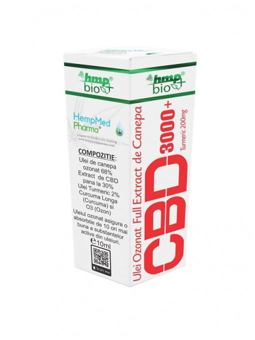 Hempmed pharma ulei ozonat full extract de canepa cu cbd 3000 mg si turmeric 200 mg 1 - 1001cosmetice.ro