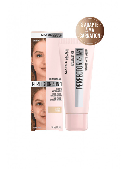 Make-up | Instant makeup anti age maybelline perfector 4in1, 30 ml, light claire 01 | 1001cosmetice.ro