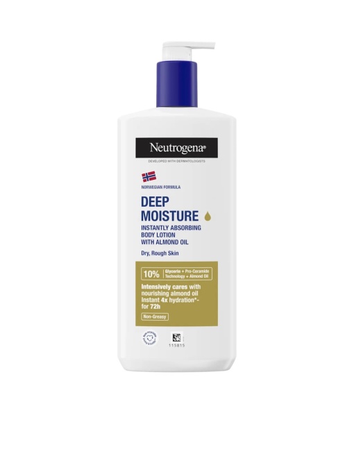 Corp | Lotiune de corp pentru piele uscata, cu extract de ulei de migdale, deep moisture, neutrogena, 400 ml | 1001cosmetice.ro