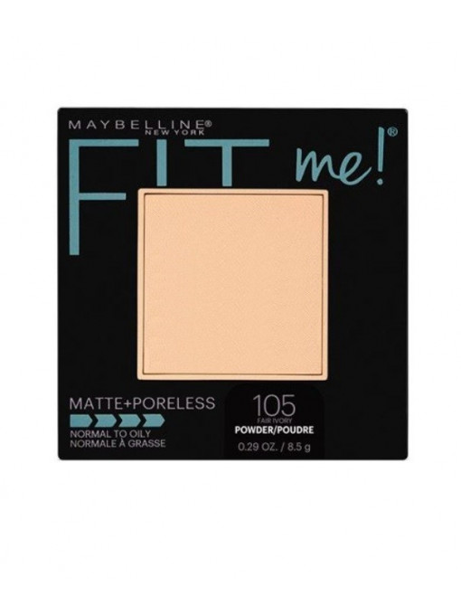 Pudra, maybelline | Maybelline fit me matte + poreless pudra compacta matifianta natural ivory 105 | 1001cosmetice.ro