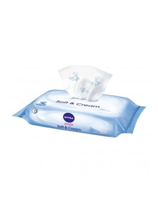 NIVEA BABY SOFT & CREAM SERVETELE COPII PACHET 63 BUCATI
