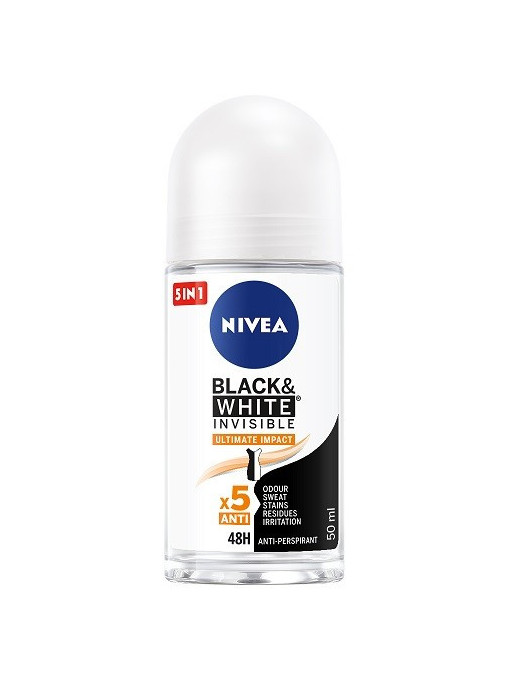 Promotii | Nivea black & white invisible ultimate impact 48h protection roll on femei | 1001cosmetice.ro