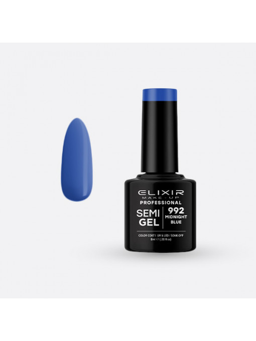 Elixir | Oja semipermanenta semi gel elixir makeup professional 992, 8 ml | 1001cosmetice.ro