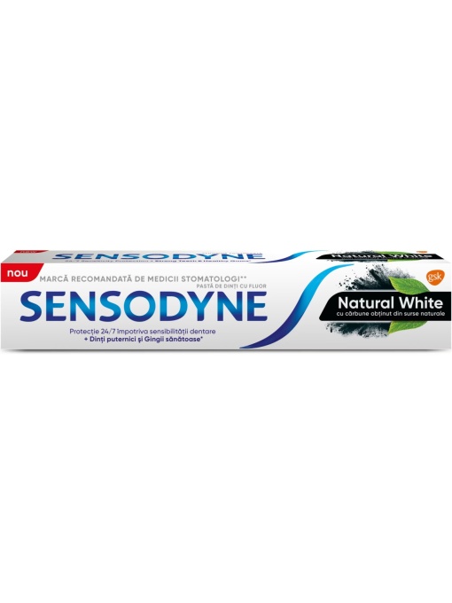 Igiena orala, sensodyne | Pasta de dinti natural white cu carbune obtinut din surse naturale, sensodyne, 75 ml | 1001cosmetice.ro