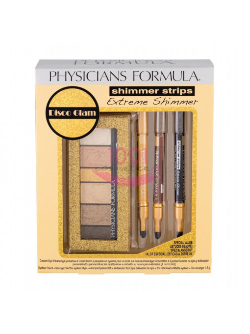 Physician formula | Physician formula extreme shimmer strips trusa fard + 3 x creion de ochi set gold nude | 1001cosmetice.ro