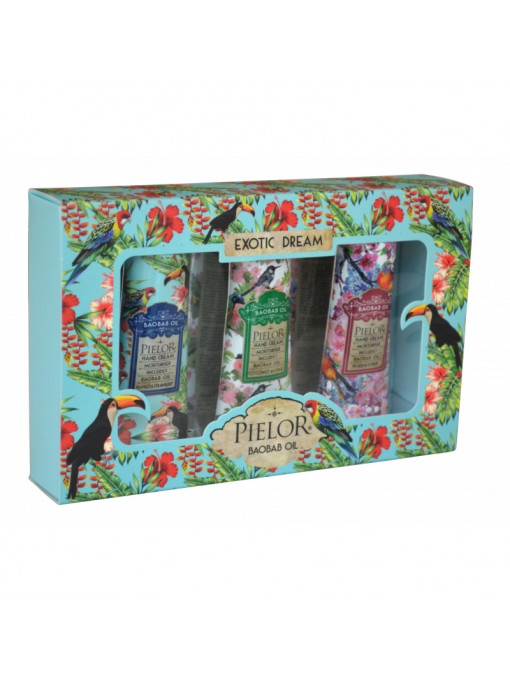 Crema maini | Pielor exotic dream collection turcoaz set 3 mini creme de maini | 1001cosmetice.ro