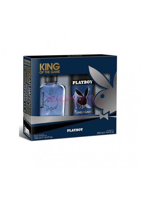 Playboy king of the game edt 100 ml + body spray 150 ml set 1 - 1001cosmetice.ro