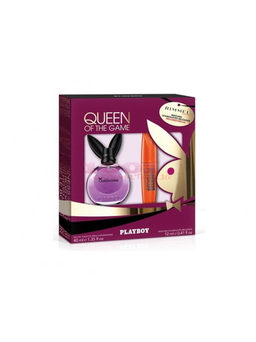 Playboy queen of the game women edt 40 ml + rimmel scandaleyes reload mascara set 1 - 1001cosmetice.ro