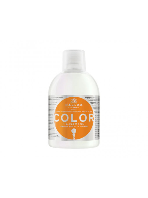 Sampon Color Hair cu ulei de in si filtru UV pentru par vopsit, despicat Kallos, 1000ml