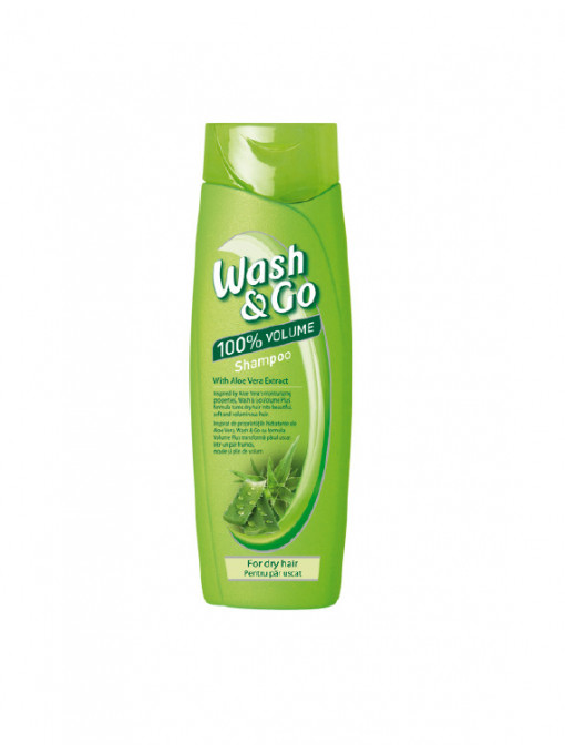 Wash & go | Sampon cu extract de aloe vera, pentru par uscat, wash & go, 360 ml | 1001cosmetice.ro