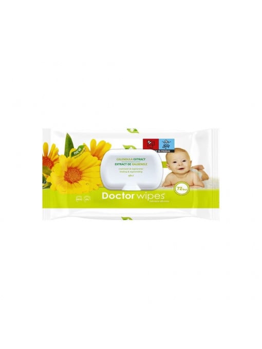 Ingrijire copii, spring line | Spring line baby servetele umede cu extract de galbenele pachet 72 bucati cu capac | 1001cosmetice.ro