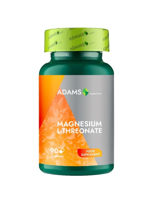Suplimente &amp; produse bio, adams | Supliment magnesium l-threonate, adams 90 capsule | 1001cosmetice.ro