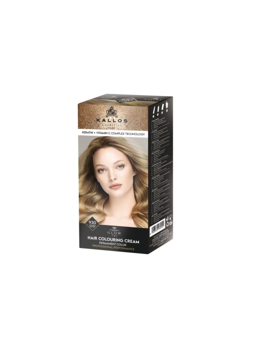 Par | Vopsea pentru par, kallos glow, blond auriu 930 | 1001cosmetice.ro