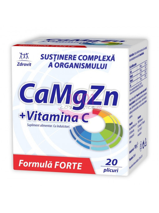 Zdrovit ca-mg-zn + vitamina c formula forte cutie 20 plicuri 1 - 1001cosmetice.ro