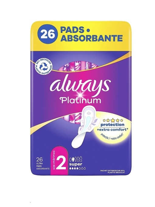 Promotii | Absorbante always platinum ultra super 2, pachet 26 bucati | 1001cosmetice.ro