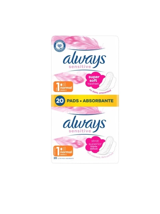 Corp, always | Absorbante always sensitive super soft, normal 1, pachet 20 bucati | 1001cosmetice.ro