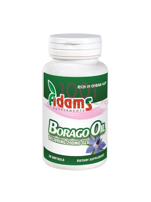 Suplimente &amp; produse bio, afectiuni: imunitate | Adams borago oil 200mg gla 30 capsule moi | 1001cosmetice.ro