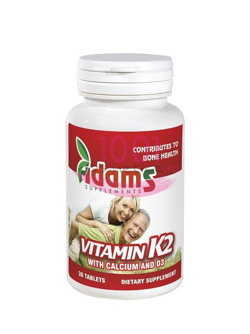 Suplimente & produse bio | Adams vitamin k2+ ca+ d3 suplimente alimentare 30 tablete | 1001cosmetice.ro