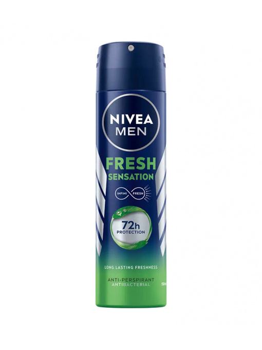 Antiperspirant antibacterian Spray Fresh Sensation 72 h Nivea Men , 150 ml