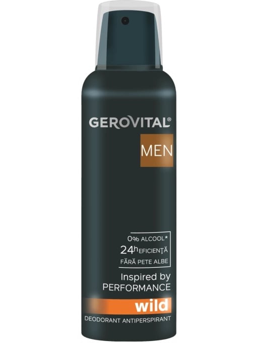 Promotii | Antiperspirant spray 0% alcool, fara pete albe, wild, gerovital men, 150 ml | 1001cosmetice.ro