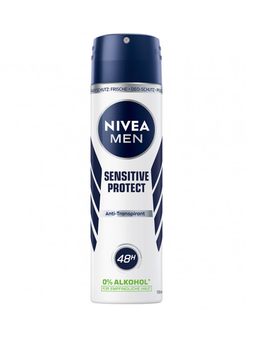 Nivea | Antiperspirant spray sensitive protect 48h nivea men, 150 ml | 1001cosmetice.ro