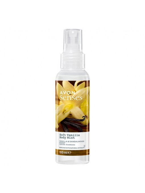 Spray &amp; stick dama | Avon senses soft vanilla & sandalwood spray pentru corp | 1001cosmetice.ro