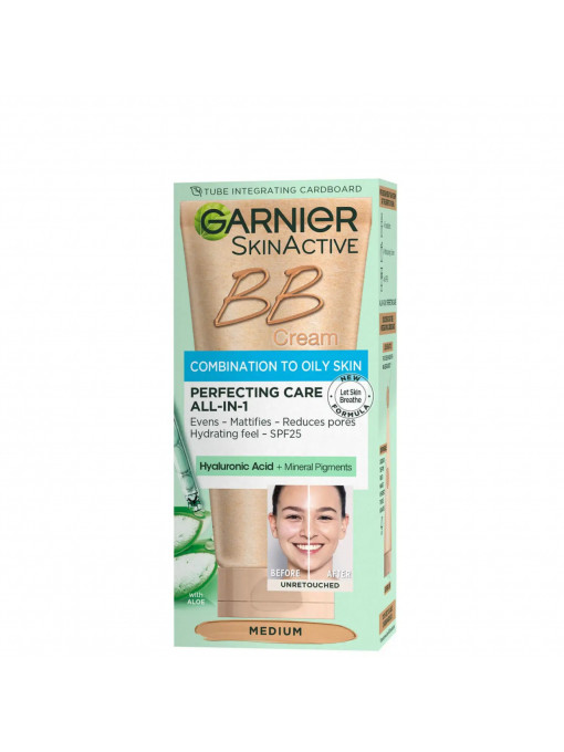 Garnier | Bb crema nuantatoare pentru ten combinat sau gras spf25 medium garnier, 50 ml | 1001cosmetice.ro