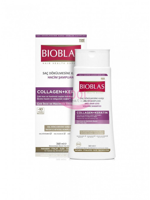 Par, bioblas | Bioblas sampon anticadere si volum cu colagen + cheratina | 1001cosmetice.ro