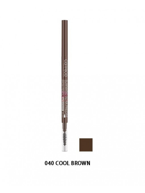 Machiaj sprancene, catrice | Catrice slim matic ultra precise brow pencil waterproof cool brown 040 | 1001cosmetice.ro