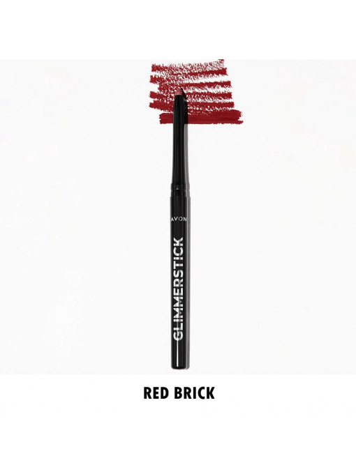 Make-up, avon | Creion retractabil de buze glimmerstick red brick avon | 1001cosmetice.ro