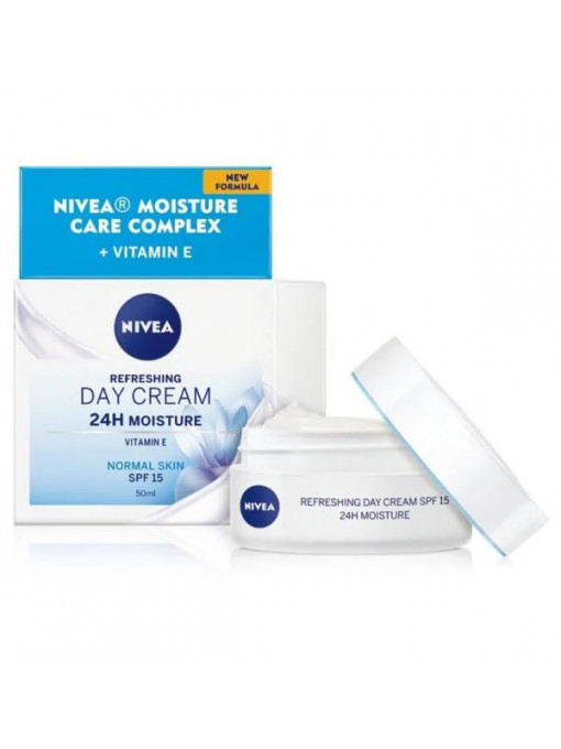 Creme fata | Crema de zi hidratanta cu vitamina e pentru ten normal spf 15 nivea, 50 ml | 1001cosmetice.ro