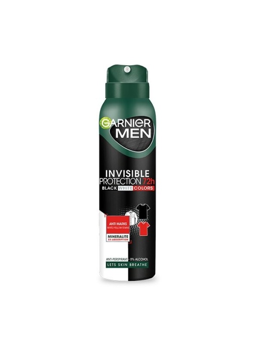Spray &amp; stick barbati | Deodorant antiperspirant spray pentru barbati invisible protection 72h, garnier 150 ml | 1001cosmetice.ro