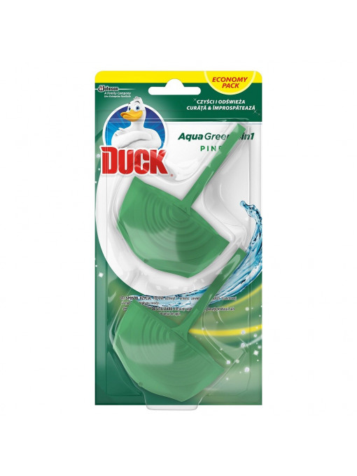 Curatenie | Duck aqua green 4in1 pine odorizant solid pentru toaleta 1+1 gratis | 1001cosmetice.ro