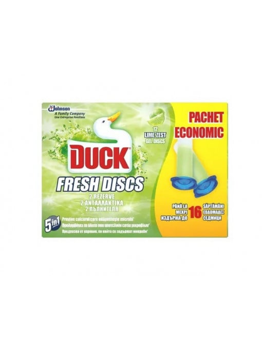 Pardoseli | Duck fresh discs rezerva dubla cu 12 discuri cu gel lime | 1001cosmetice.ro