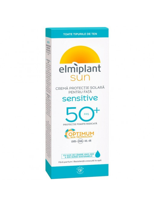 ELMIPLANT SUN SENSITIVE CREMA CU PROTECTIE SOLARA PENTRU FATA SENSIBILA SPF 50+