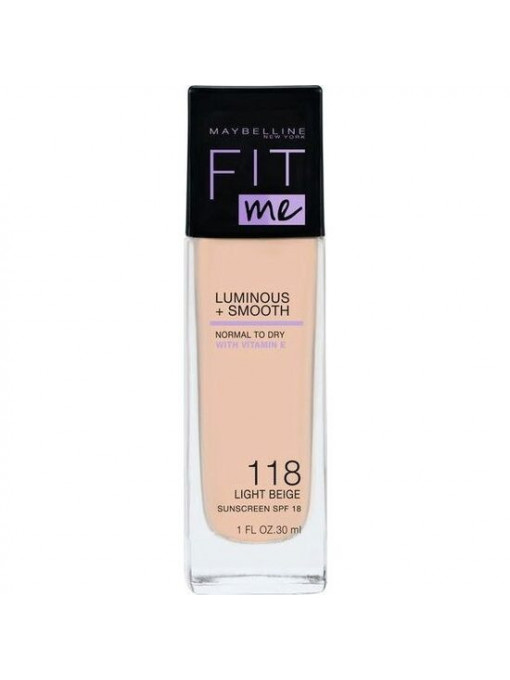 Make-up, maybelline | Fond de ten fit me luminous + smooth, maybelline, buff beige 118 | 1001cosmetice.ro