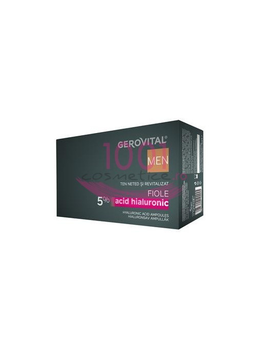 Gerovital men acid hialuronic 5% fiole pentru ten 1 - 1001cosmetice.ro
