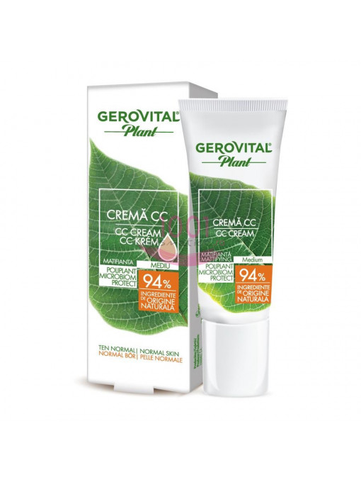Make-up, gerovital | Gerovital plant poliplant microbiom protect crema cc matifianta nuanta mediu | 1001cosmetice.ro