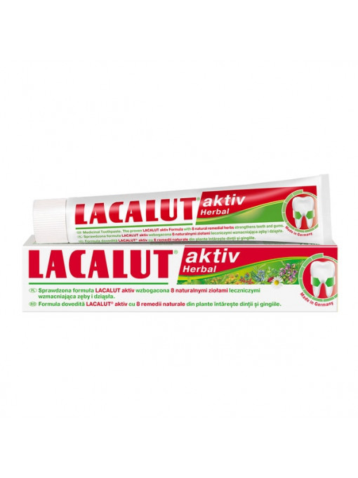 Igiena orala, utilizare: pasta de dinti | Lacalut aktiv herbal pasta de dinti | 1001cosmetice.ro