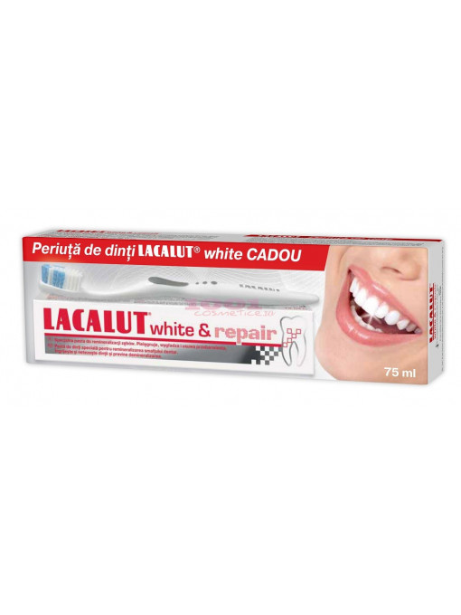 Lacalut white& repair pasta de dinti + periuta de dinti cadou 1 - 1001cosmetice.ro